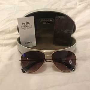 Coach Rose Gold Aviator Sunglasses! Brand New!